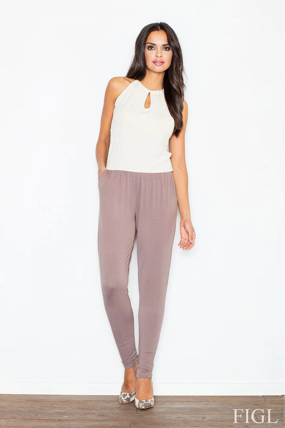 Combinaison chic en coton polyester fluide élégante décontractée pour femme moderne mode quotidienne confortable