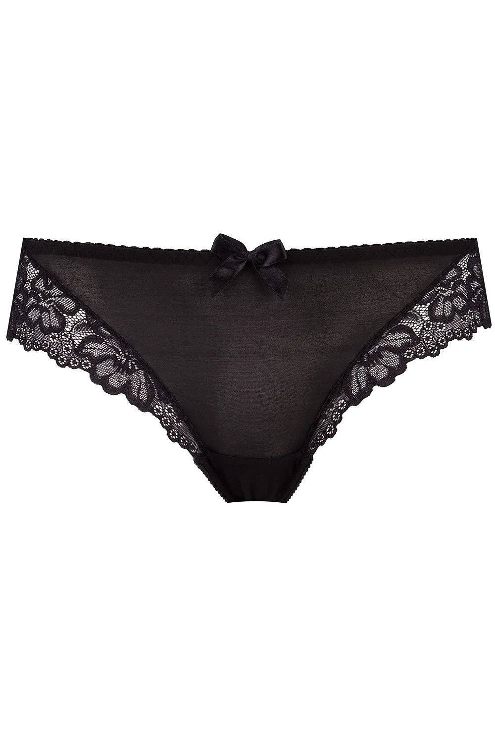 Culotte en dentelle blanche élégante avec nœud décoratif et bordure festonnée pour femme romantique