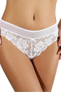 Culotte en dentelle blanche romantique et sexy pour femmes modernes, motifs floraux délicats transparents