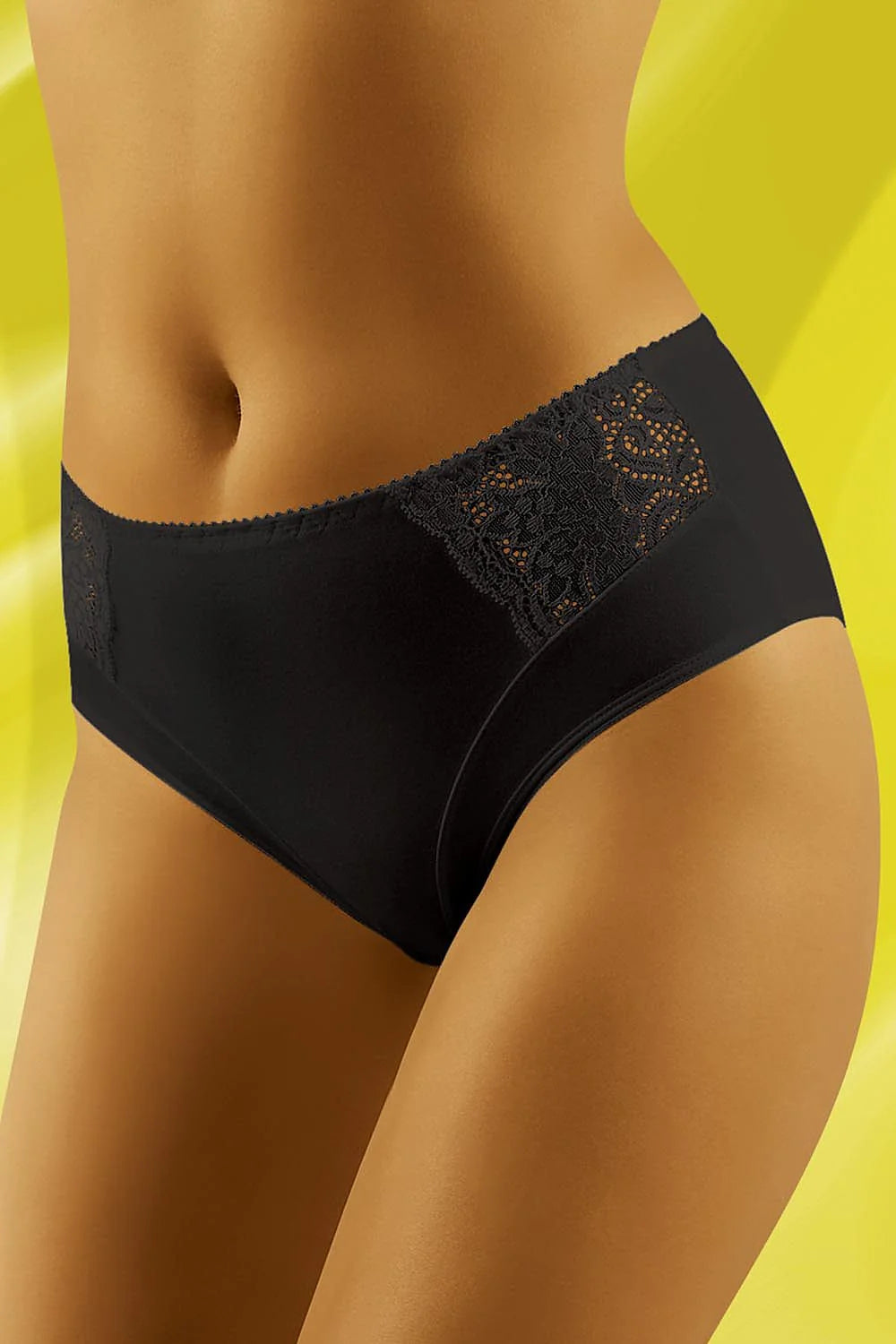 Culotte en dentelle noire élégante Wolbar taille haute moderne pour silhouette féminine sublimée confortablement