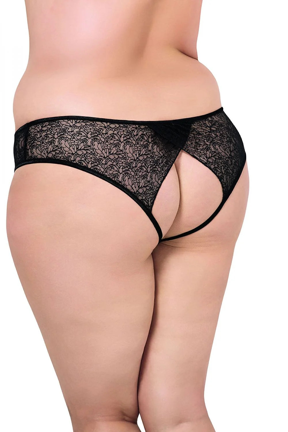 Culotte en dentelle noire sexy élégante échancrée motifs floraux transparents pour femme moderne et sensuelle