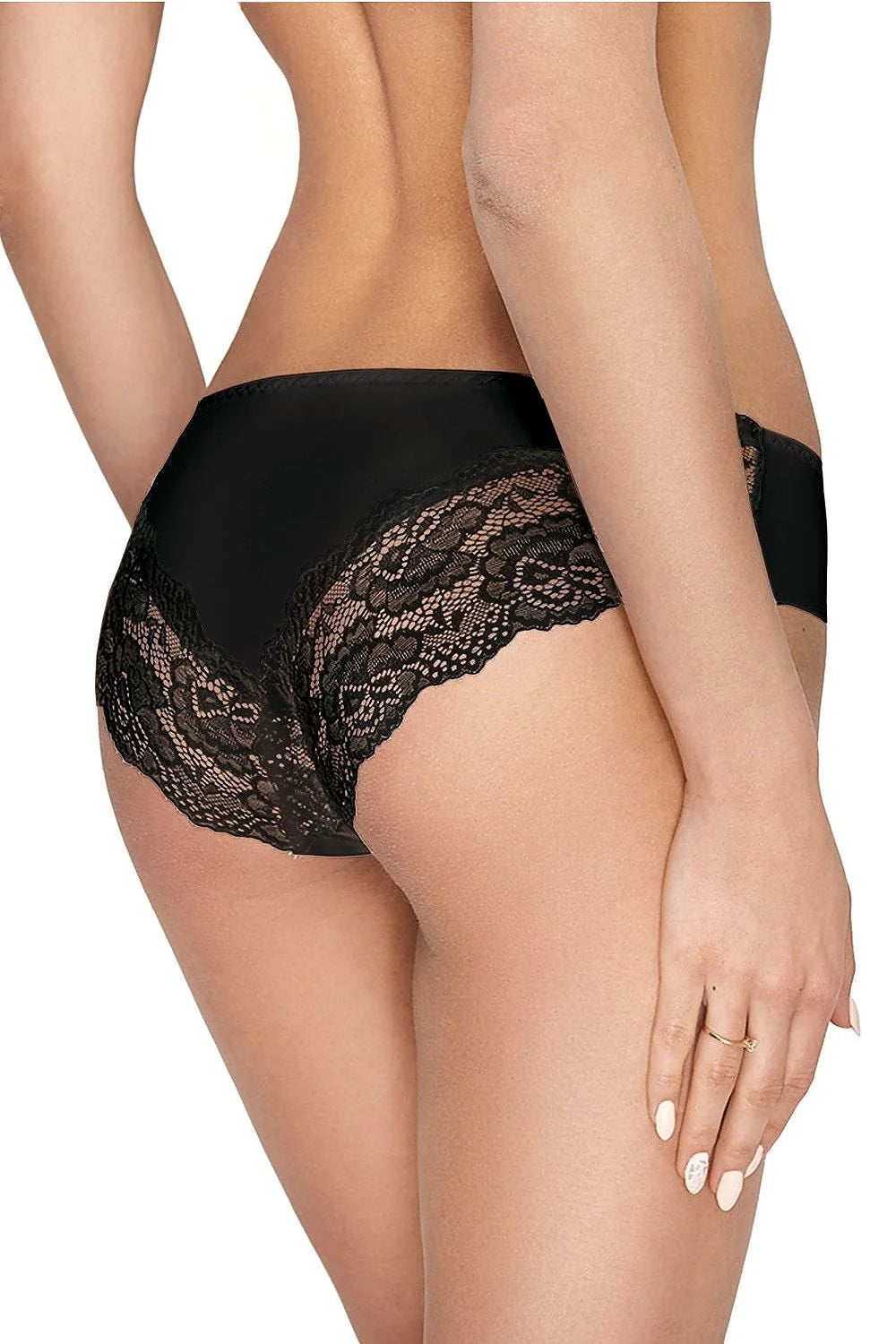 Culotte en dentelle style sexy et romantique, motifs floraux, échancrée, transparent, lingerie féminine élégante