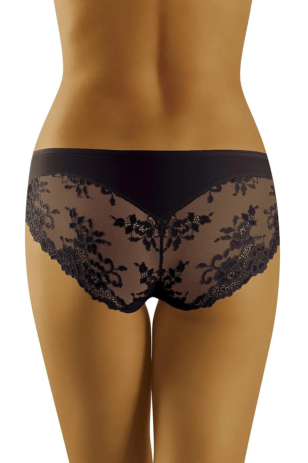 Culotte en microfibre noire sexy et confortable avec dentelle florale élégante pour femmes modernes