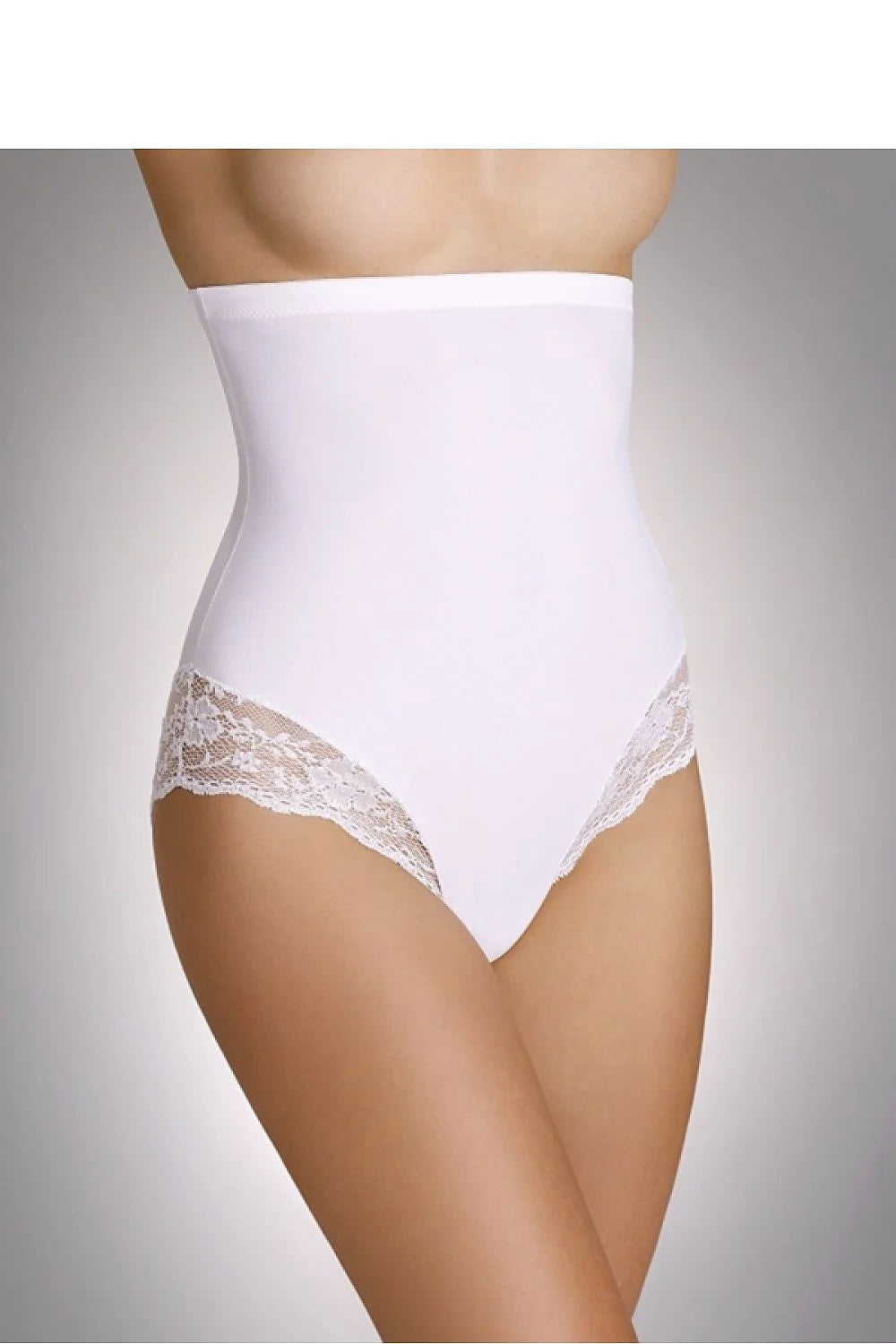 Culotte gainante en dentelle blanche élégante et confortable pour silhouette sculptée et maintien optimal quotidien