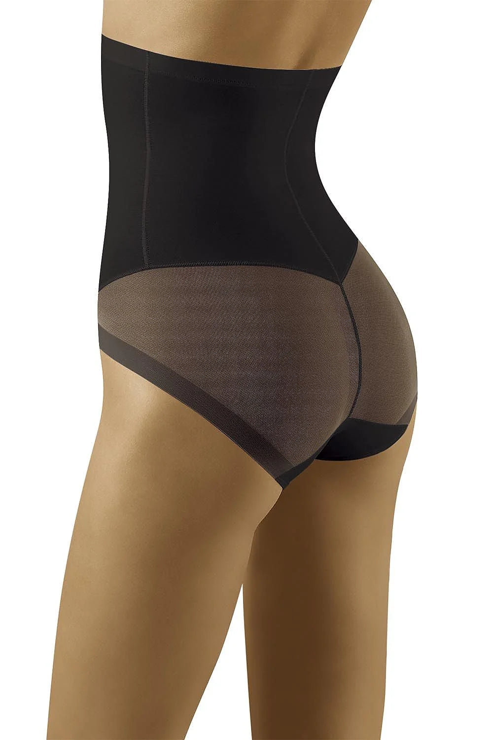 Culotte gainante opaque noire taille haute élégante avec tulle sculptante pour silhouette affinée et sublime