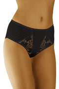 Culotte haute en dentelle noire élégante et sexy avec transparence florale pour silhouette féminine raffinée