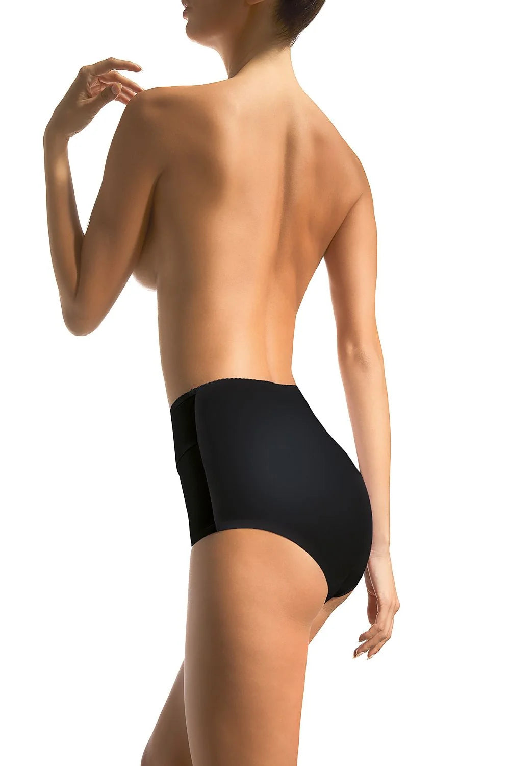 Culotte haute en microfibre et dentelle noire élégante, sexy, confortable pour femme moderne et chic
