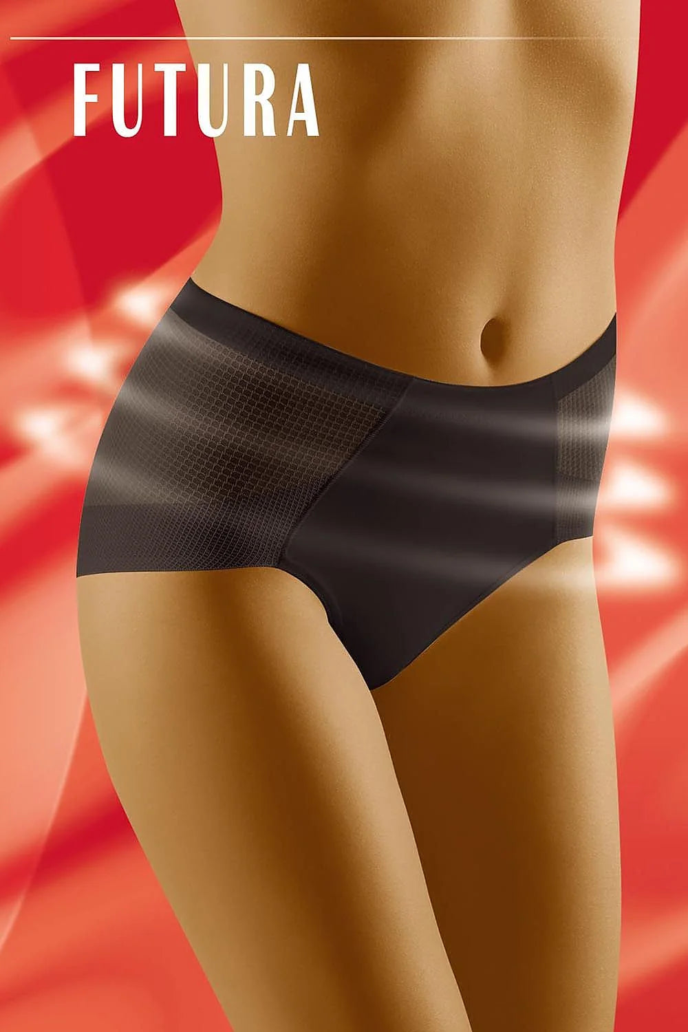 Culotte haute synthétique noire moderne texturée confortable transparente gainante pour silhouette féminine élégante et sensuelle