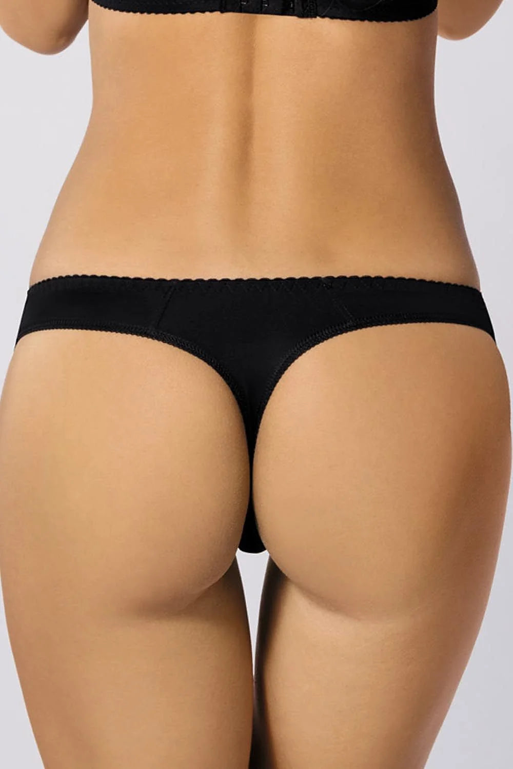 Culotte noire coton simple confortable élégante taille basse avec nœud décoratif et finitions dentelées