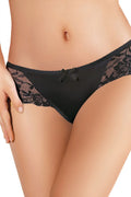 Culotte noire dentelle sexy élégante avec motif floral, transparence séduisante pour femme moderne audacieuse