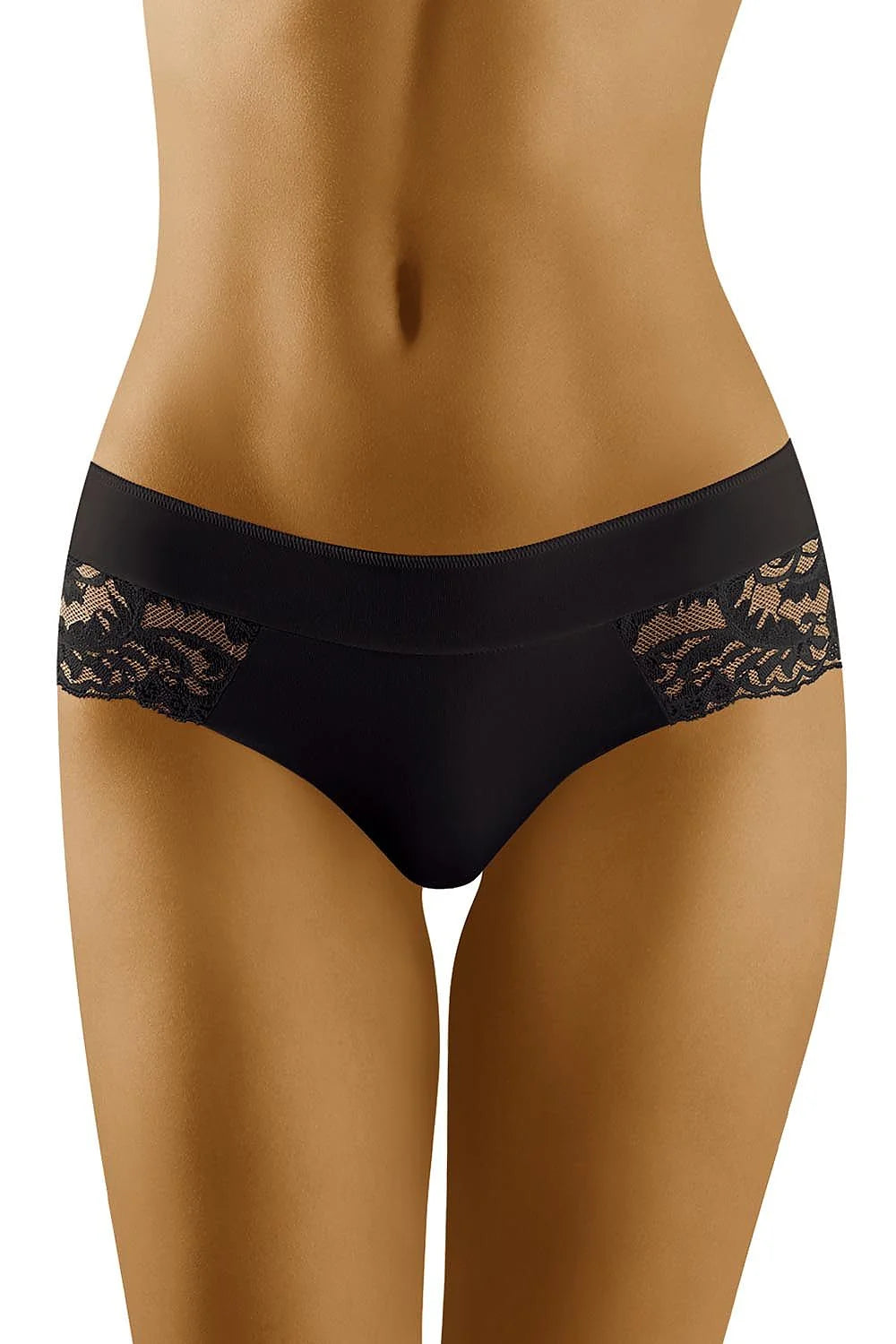 Culotte noire en dentelle sexy et élégante avec transparence délicate pour sublimer vos courbes féminines