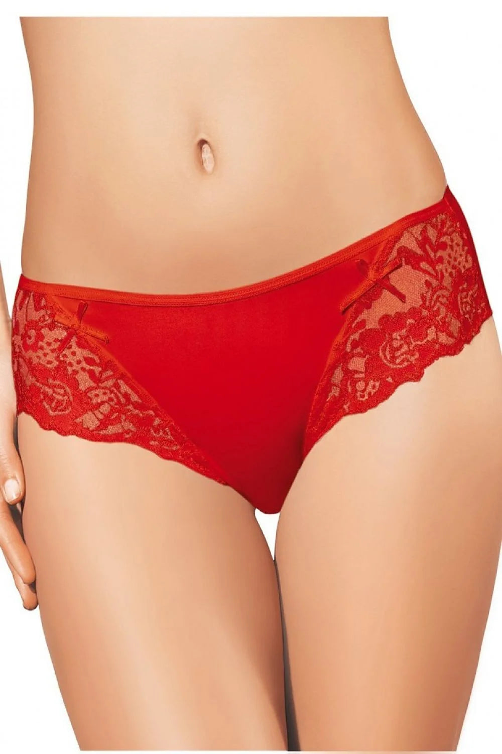 culotte shorty femme Ewana microfibre lisse blanche dentelle florale délicate semi transparente bordure festonnée noeuds satinés maintien confortable coupe échancrée