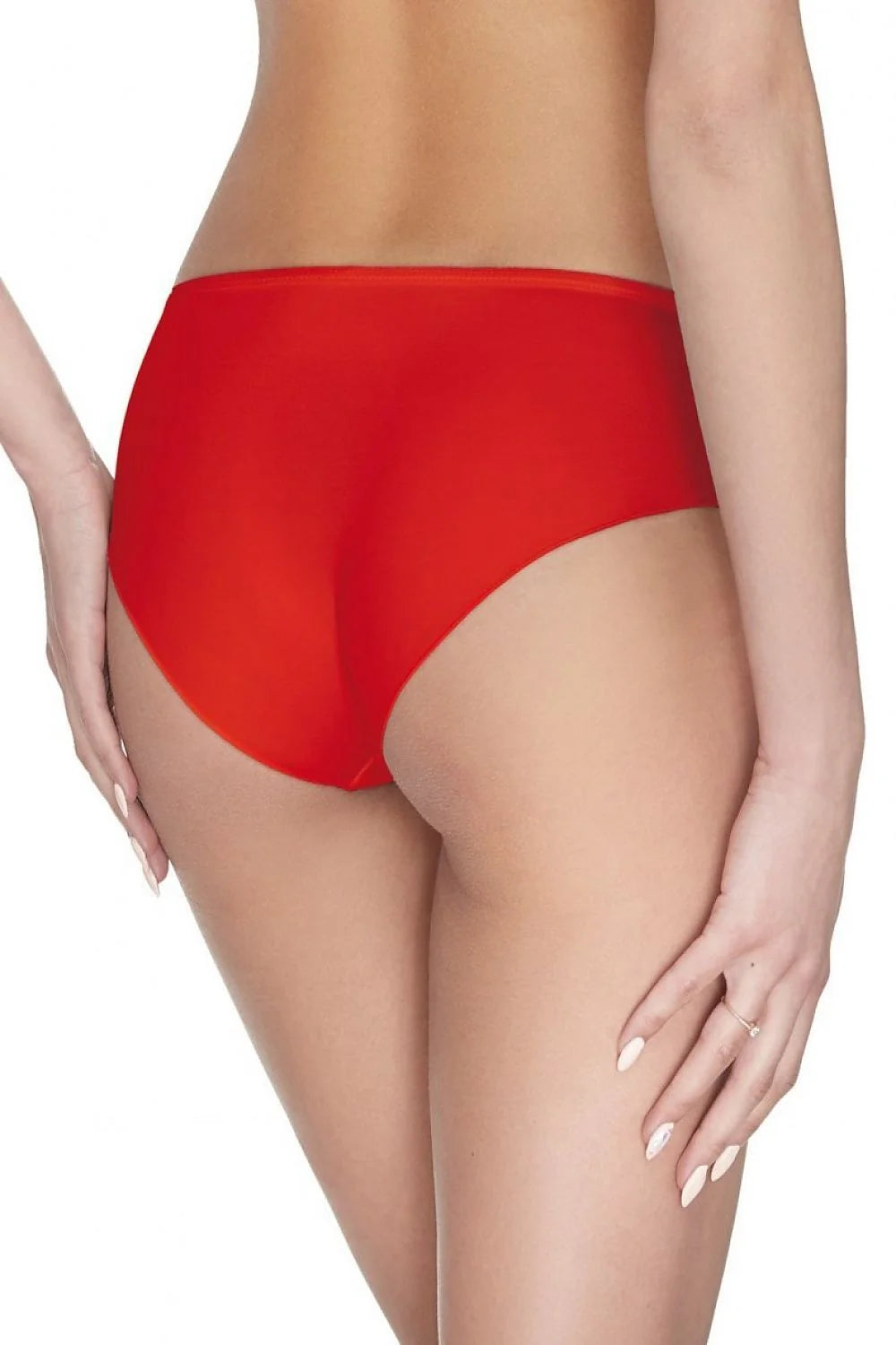 culotte shorty femme Ewana microfibre lisse blanche dentelle florale délicate semi transparente bordure festonnée noeuds satinés maintien confortable coupe échancrée