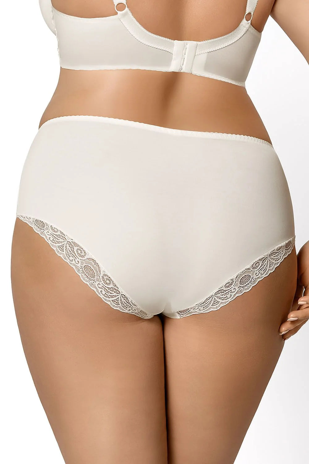 culotte shorty femme microfibre douce dentelle florale ivoire couvrante galbante maintien confortable noeud décoratif bordures élastiquées coutures plates discrète raffinée