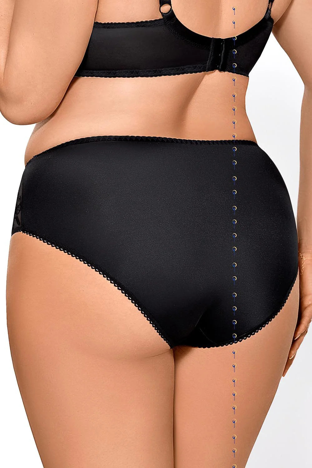 culotte slip taille haute grande noire microfibre satinée couvrante maintien léger ventre dentelle florale côtés élastique doux gousset