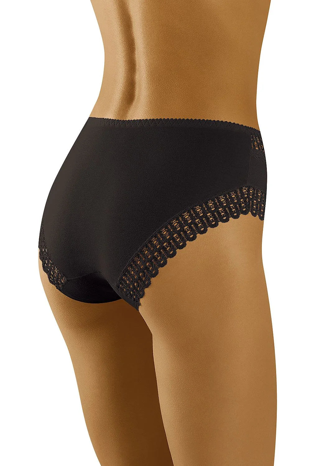 culotte taille haute blanche dentelle ajourée couvrante stretch coton élasthanne maintien léger confort quotidien bande large festonnée féminine romantique élégante