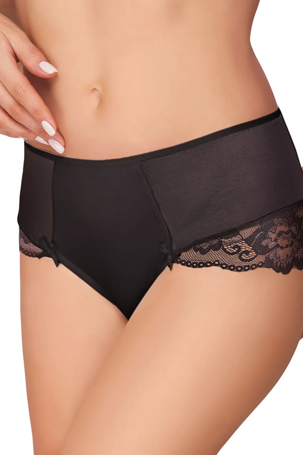 Culotte taille haute dentelle florale blanche romantique élégante avec nœuds transparence pour femmes raffinées