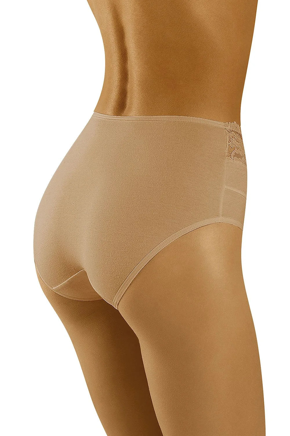 Culotte taille haute dentelle florale nude élégante romantique sexy transparence tulle lingerie raffinée Wolbar
