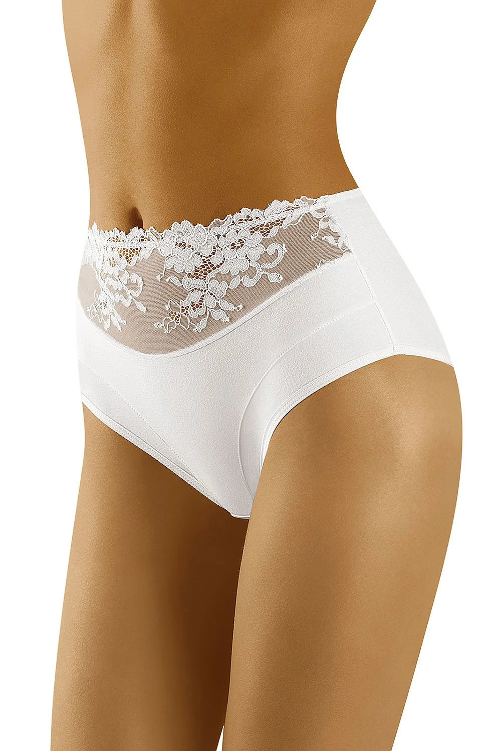 Culotte taille haute dentelle florale nude élégante romantique sexy transparence tulle lingerie raffinée Wolbar