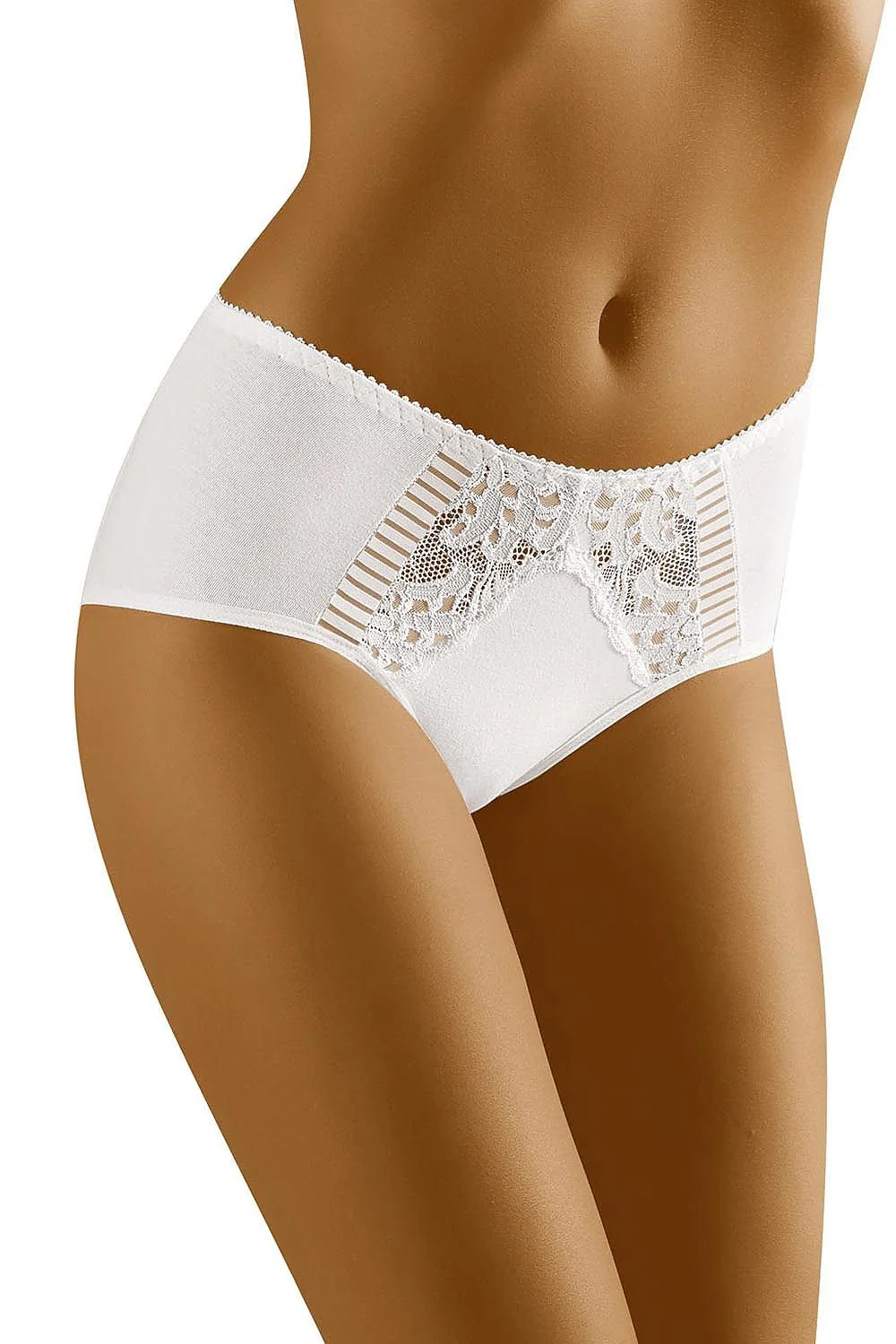 Culotte taille haute en coton et dentelle florale blanche élégante pour confort quotidien féminin