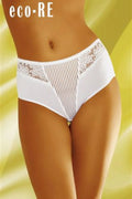 Culotte taille haute en dentelle et coton blanc, confort romantique pour lingerie féminine élégante