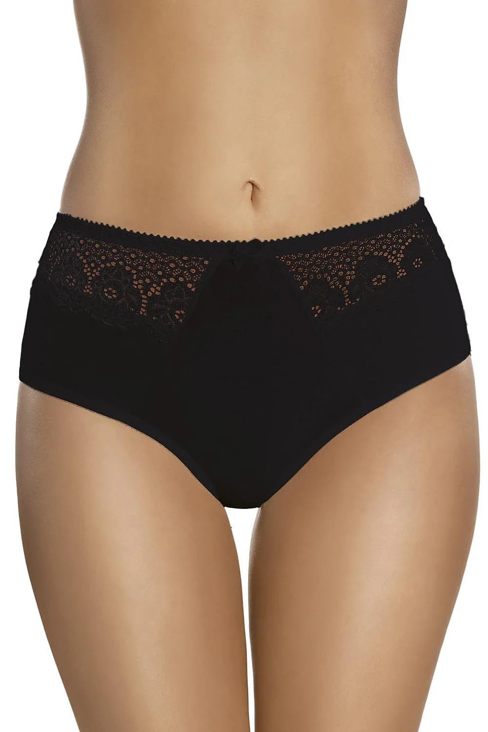Culotte taille haute en dentelle noire élégante et romantique avec motifs floraux pour femme