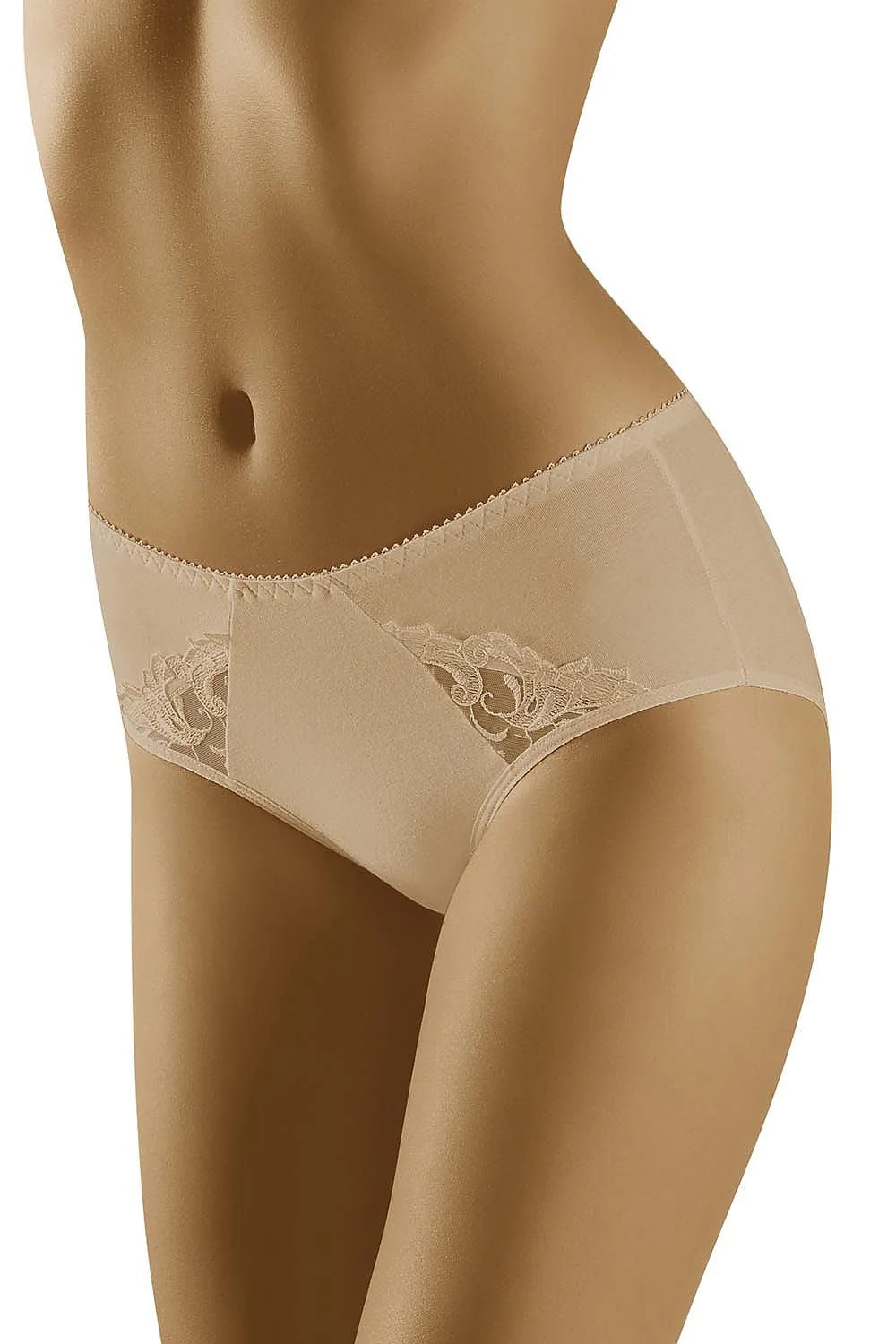 culotte wolbar dentelle microfibre extensible coton doux finition lisse coupe taille moyenne couvrante coutures plates invisible beige blanc noir confortable