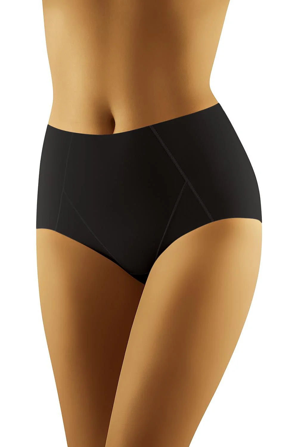 culotte Wolbar noire taille haute gainante microfibre extensible sans couture lisse invisible respirante sculptante couvrante confortable quotidienne élégante intemporelle