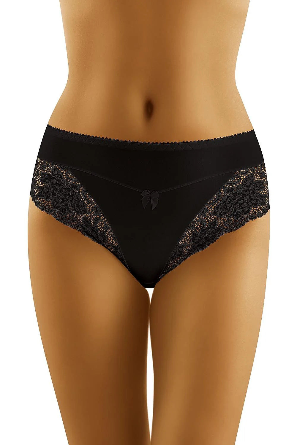 Culottes dentelle noire romantique et sexy avec motif floral, confort optimal pour femmes élégantes