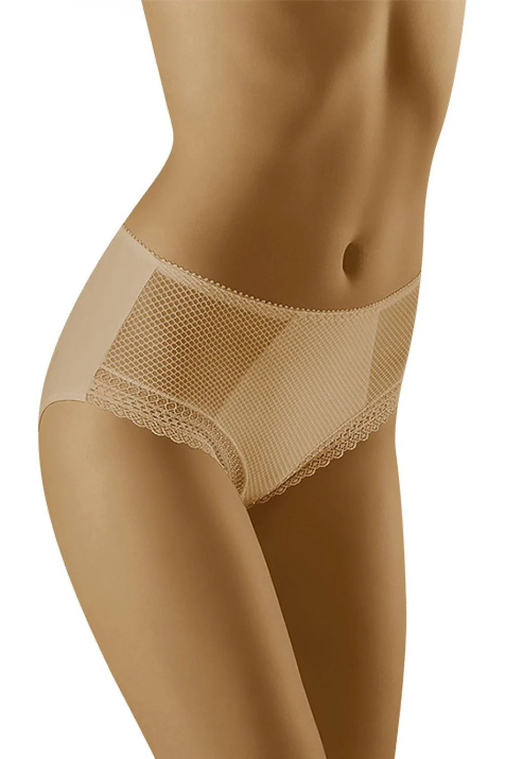 Culottes en dentelle blanche élégante et raffinée avec maille transparente taille haute pour femmes sophistiquées