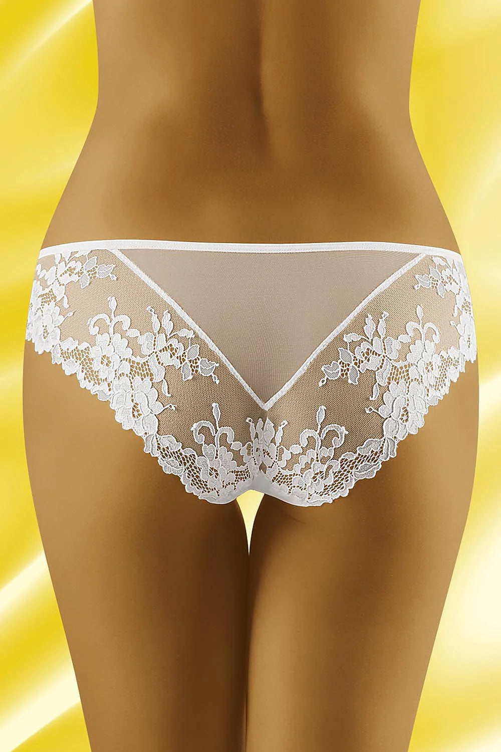 Culottes en dentelle blanche sexy et romantique avec motifs floraux transparents taille basse femme