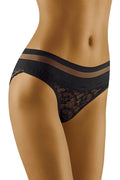 Culottes en dentelle et tulle noir sexy modernes motifs floraux transparents taille basse échancrées