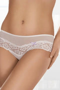 Culottes en dentelle et tulle romantique blanc lavande pour une féminité élégante et séduisante