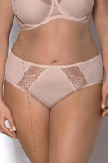 Culottes en dentelle microfibre Gorsenia Lingerie confortables et élégantes pour femme grandes tailles beiges
