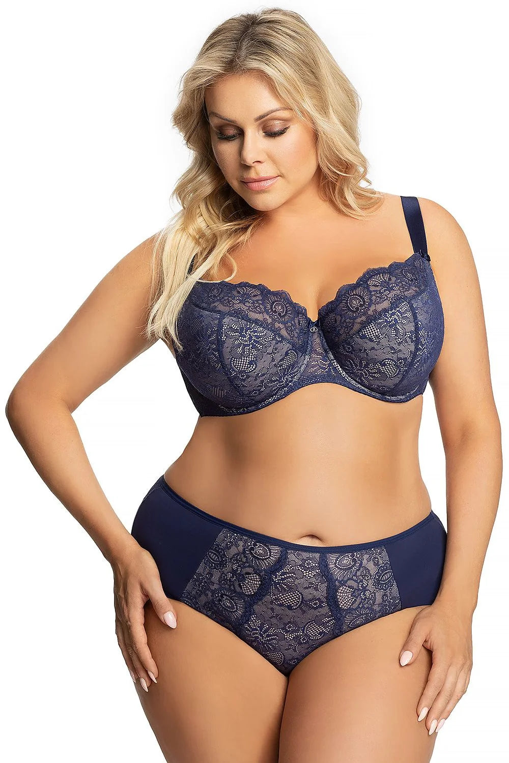 Culottes en dentelle microfibre Gorsenia Lingerie confortables et élégantes pour femme grandes tailles beiges