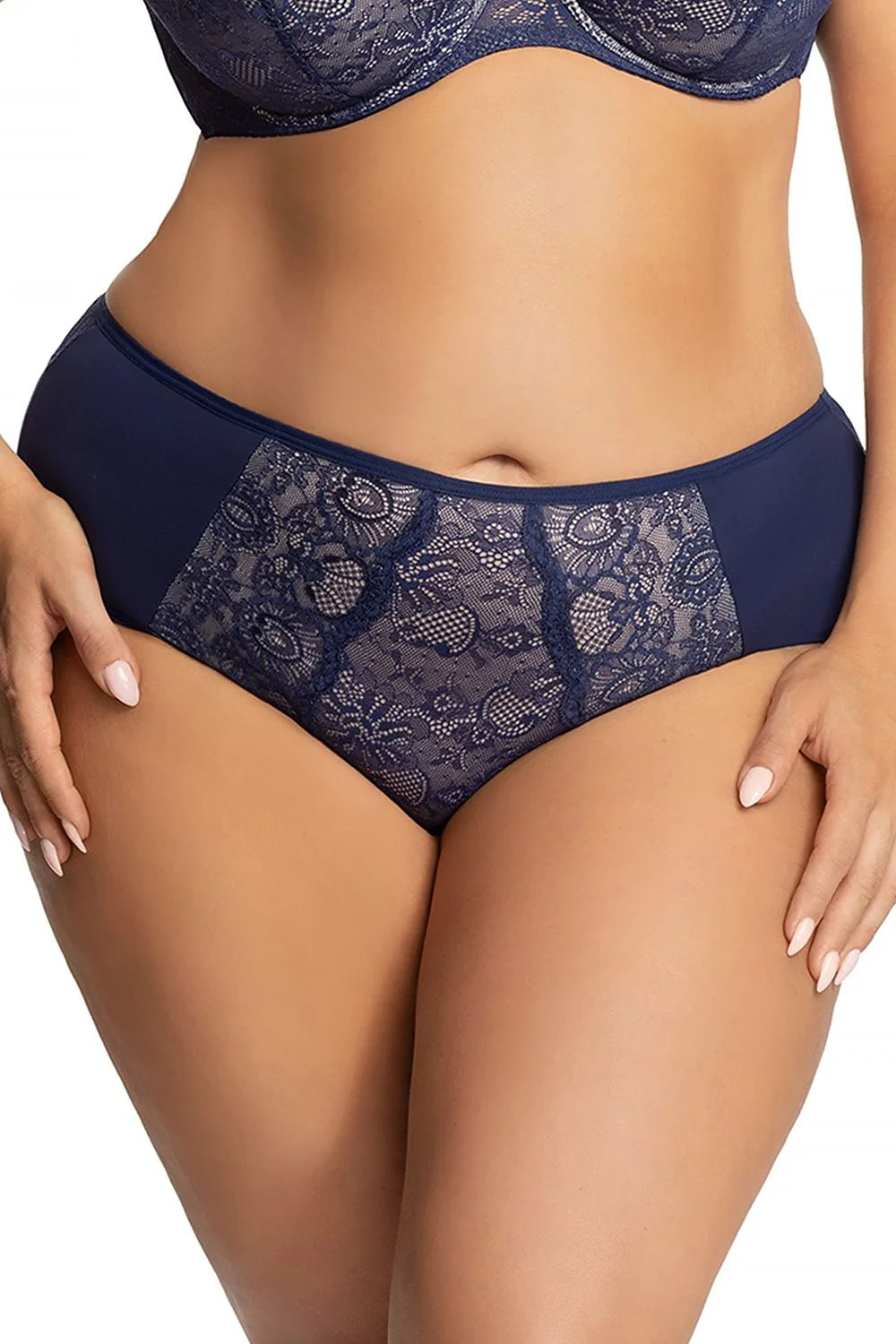 Culottes en dentelle microfibre Gorsenia Lingerie confortables et élégantes pour femme grandes tailles beiges