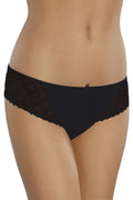 Culottes en dentelle noire sexy élégantes pour femme avec motifs géométriques et bordure festonnée
