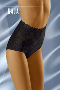Culottes hautes dentelle noire sexy élégantes transparence broderies florales galbantes soutien silhouette lingerie féminine