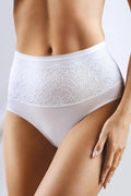 Culottes taille haute en dentelle blanche romantique et confortable pour une élégance quotidienne féminine