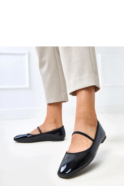 Ballerines Vernies Noir Brillantes MaryJane Bride Élastique Bout Pointu Talon Plat Semelle Cuir Synthétique Confortable Bureau Habillées Élégantes Classiques Modernes