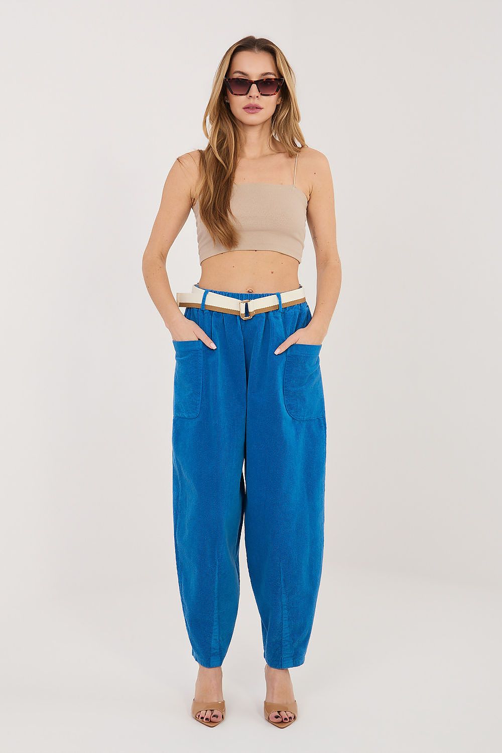  Pantalon en velours côtelé model 232197 Rue Paris 