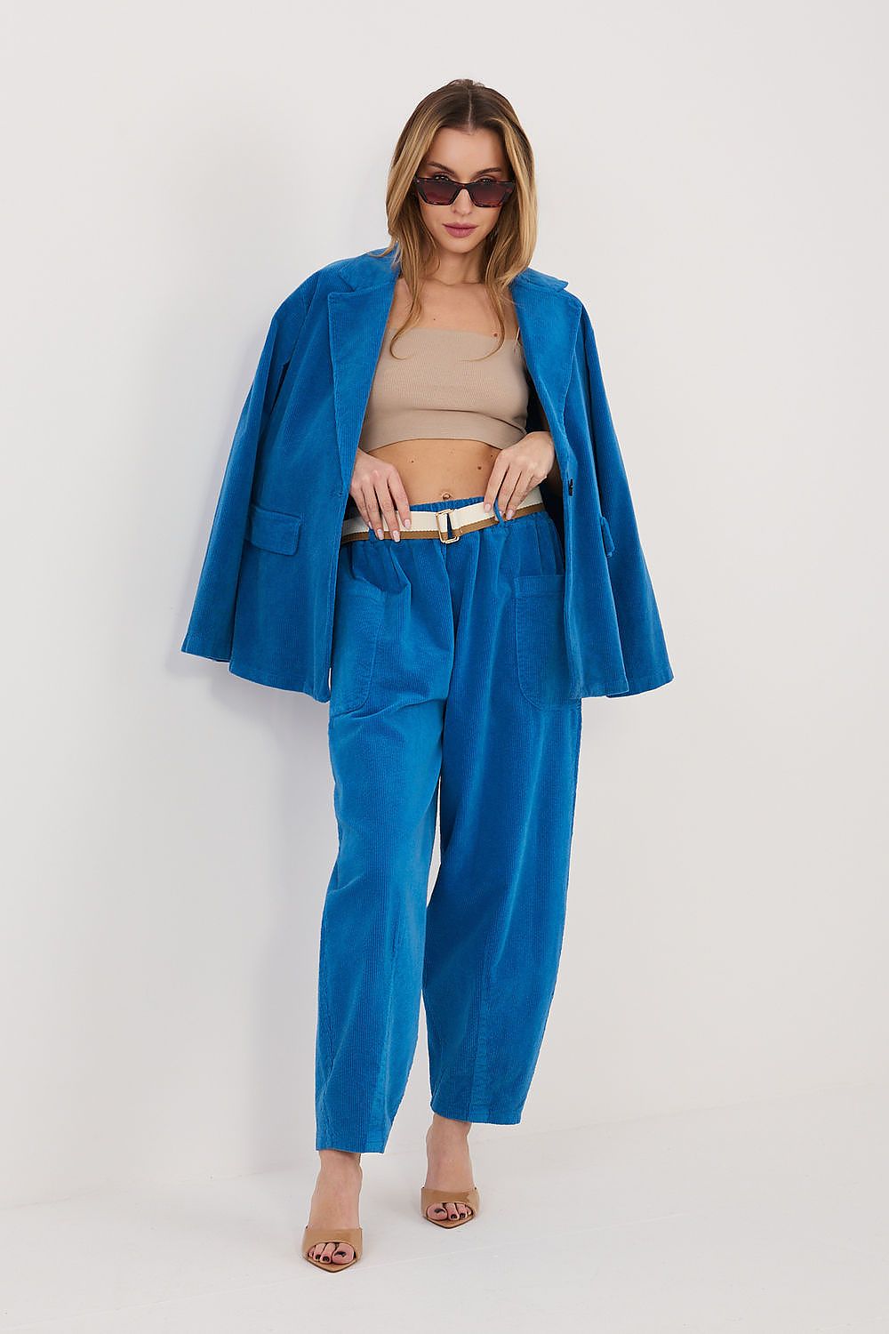 Pantalon en velours côtelé model 232197 Rue Paris 