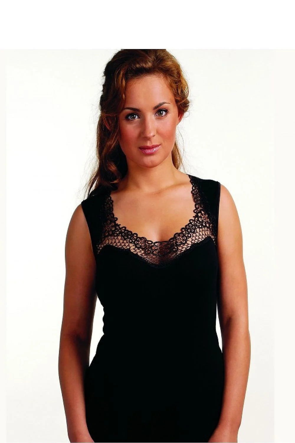 Débardeur en dentelle noire chic ajusté Eldar pour élégance et confort en toute occasion