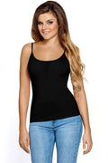 Débardeur noir coton basique ajusté féminin confort quotidien bretelles fines silhouette élégante casual chic