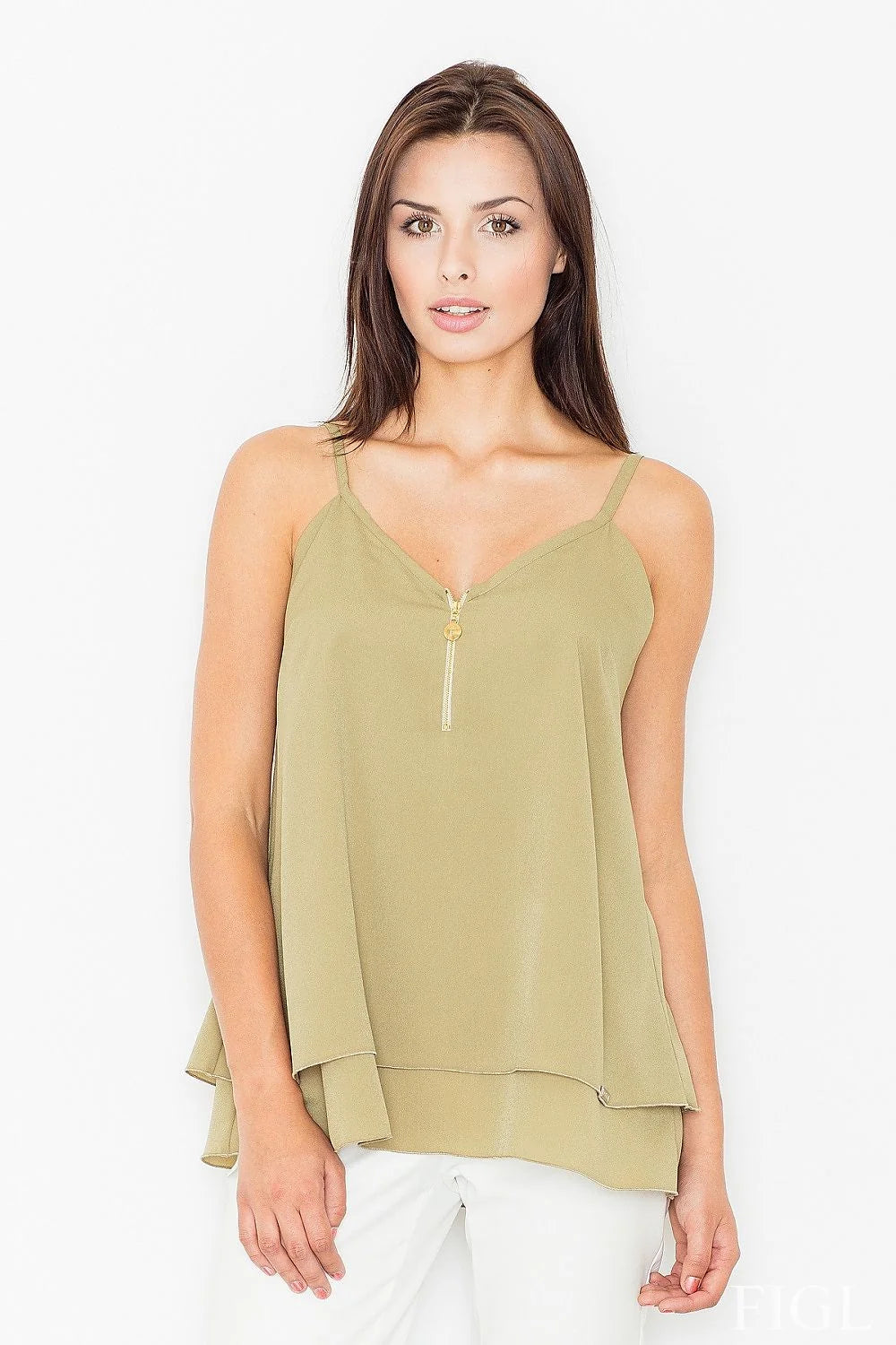 Débardeur rose polyester moderne élégant confortable bretelles fines évasé quotidien féminine tendance mode décontractée