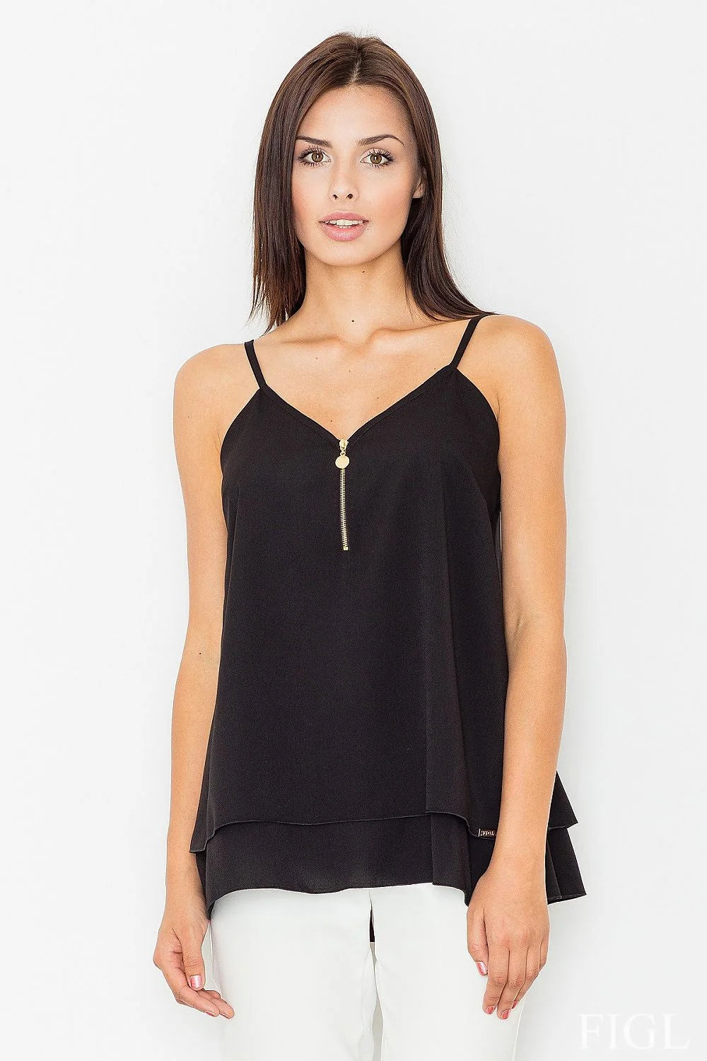 Débardeur rose polyester moderne élégant confortable bretelles fines évasé quotidien féminine tendance mode décontractée