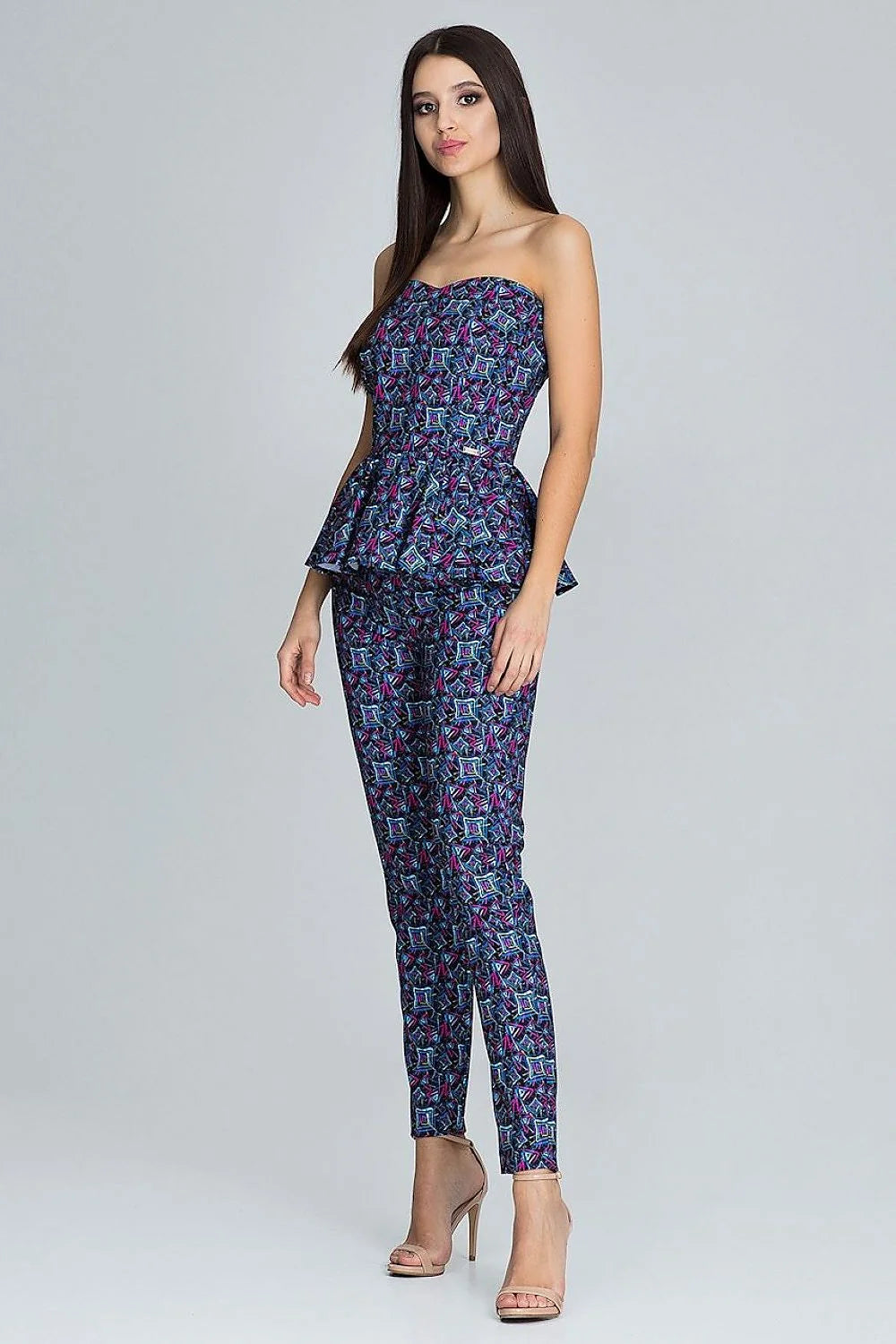 Ensemble bustier pantalon noir élégant chic moderne tissu uni idéal soirées femme mode tendance