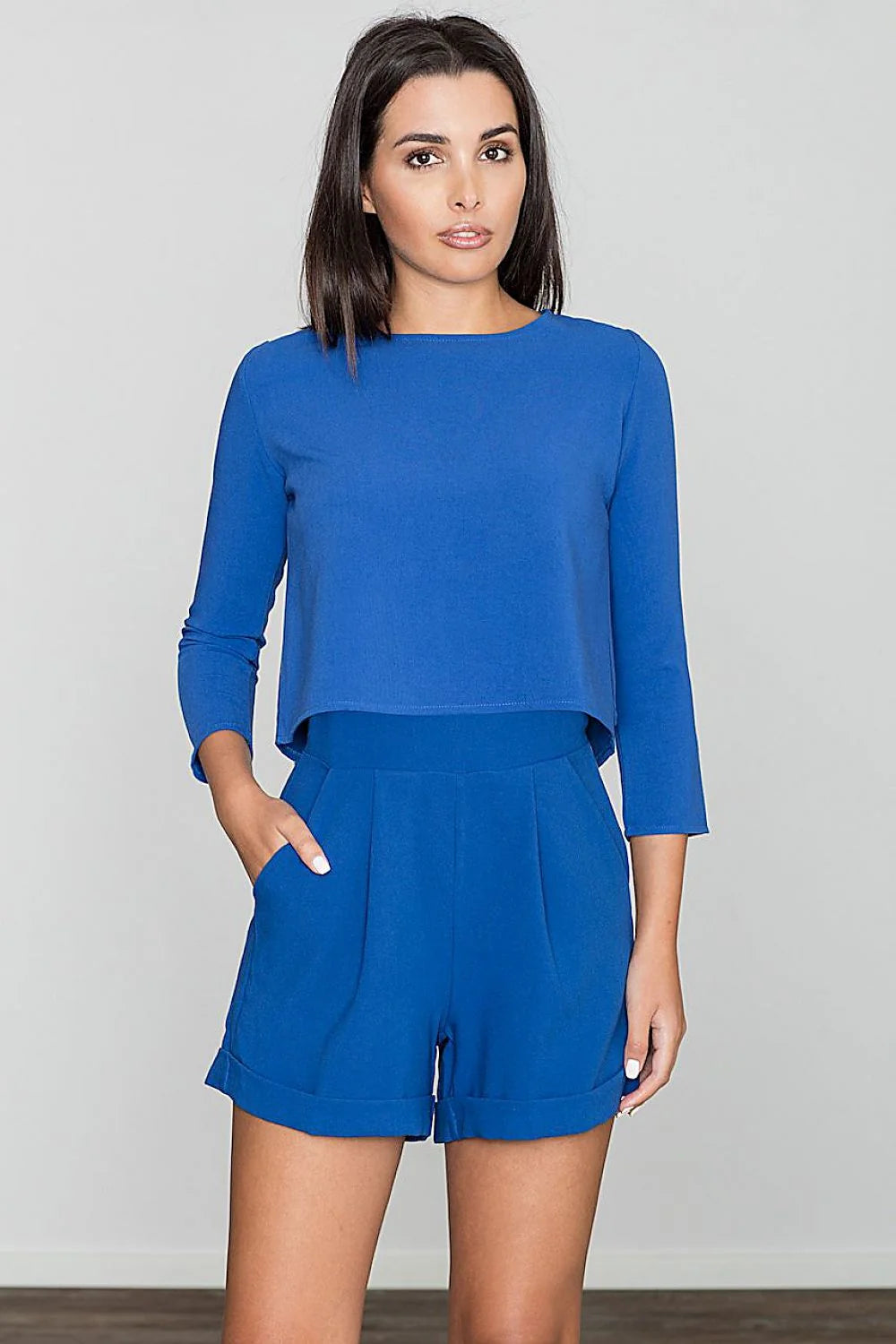 Ensemble deux pièces gris coton moderne chic manches longues confort minimaliste pour occasions décontractées événementielles