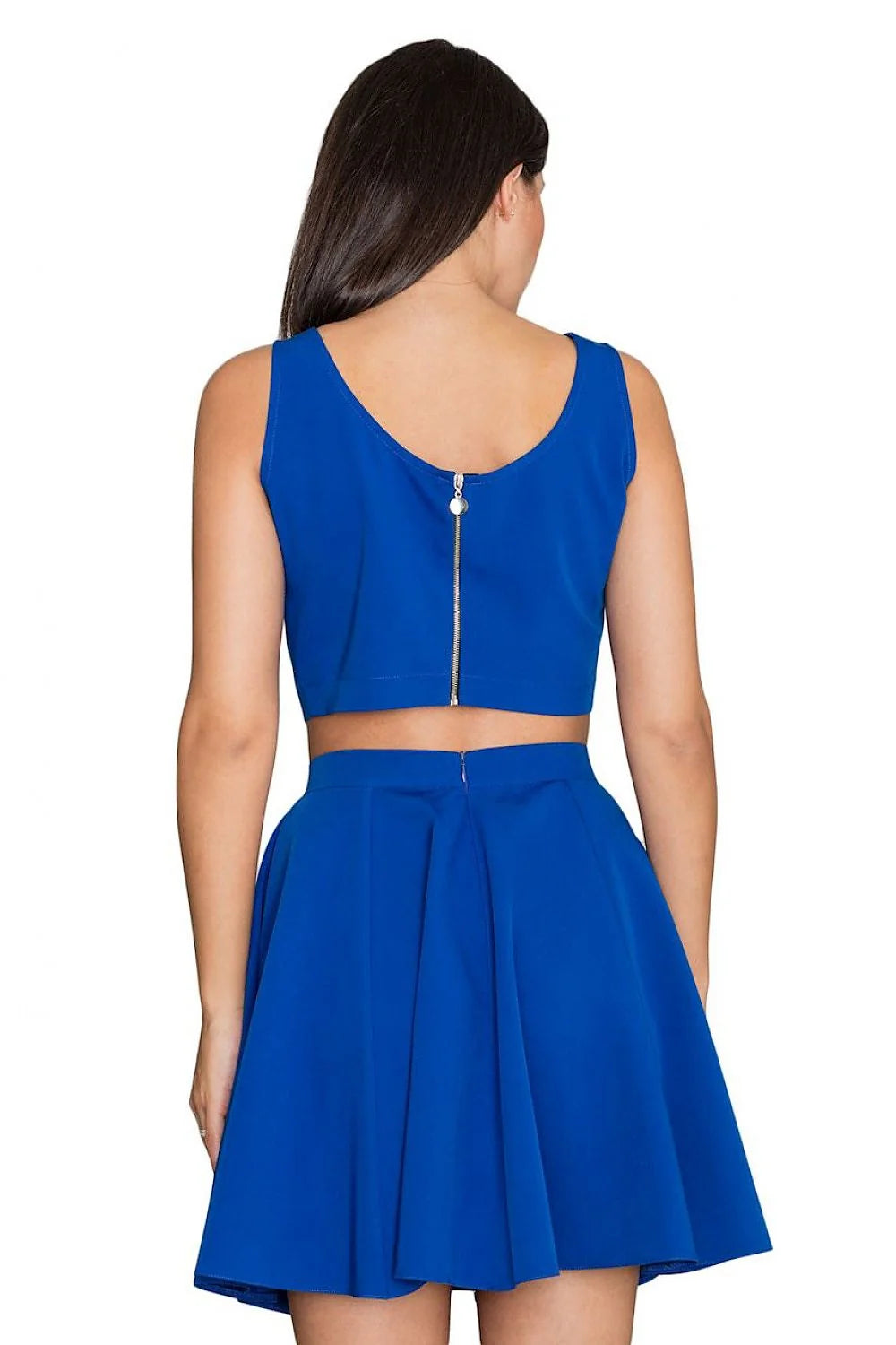 Ensemble deux pièces jaune vif moderne coton confort tendance estivale pour femme jupe évasée