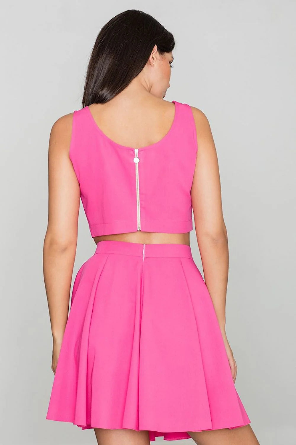 Ensemble deux pièces jaune vif moderne coton confort tendance estivale pour femme jupe évasée